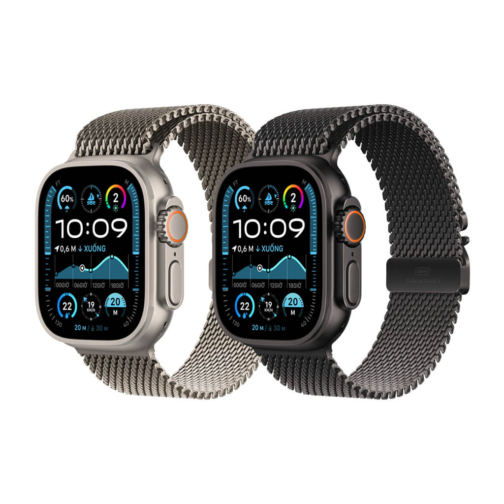 Apple Watch Ultra 2 49mm GPS + Cellular viền titan dây milan đầy đủ màu và các mã LL/A, ZA/A, ZP/A, VN/A