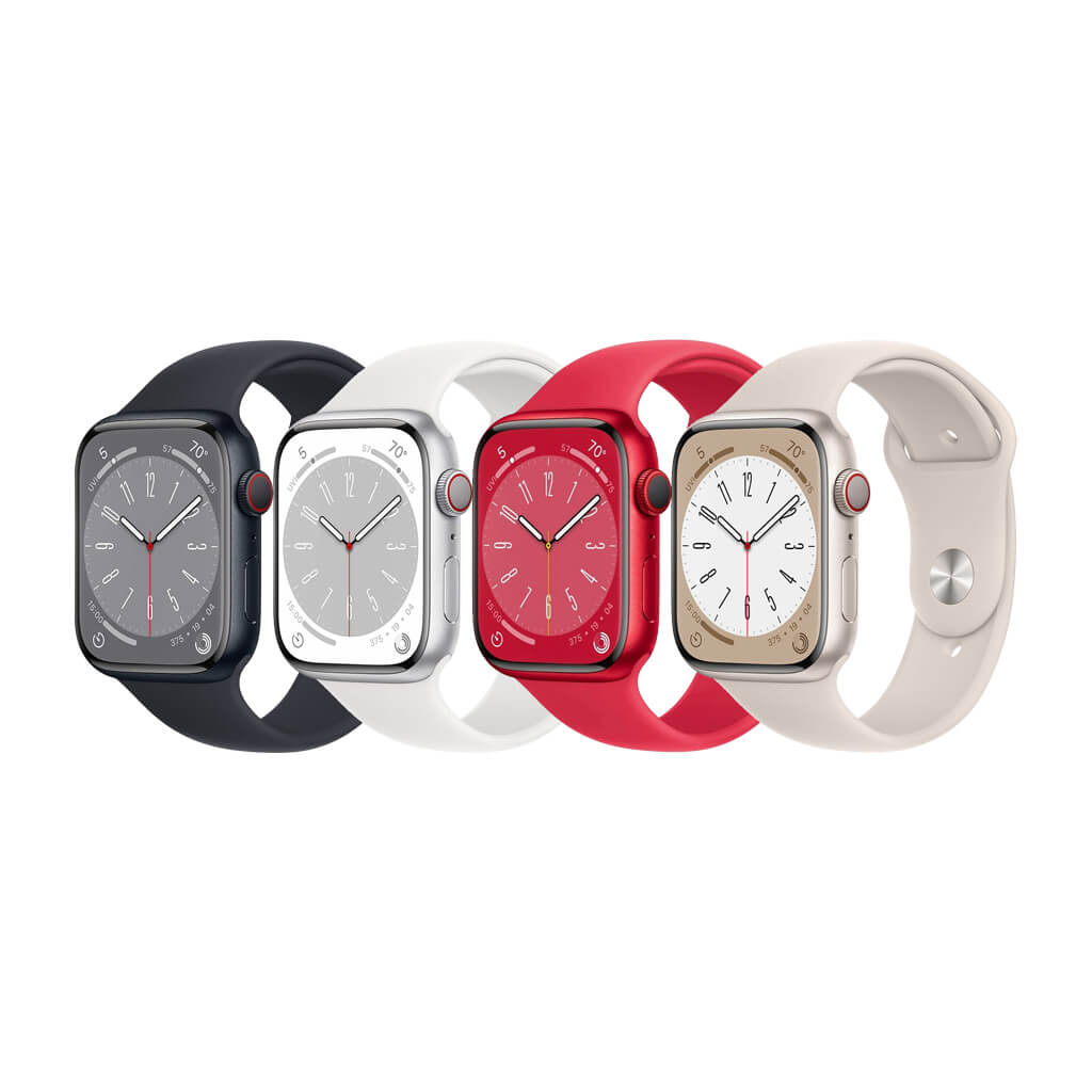 Apple Watch Series 8 (LTE) 41mm 45mm viền nhôm dây cao su đầy đủ màu các mã LL/A, ZA/A, ZP/A, VN/A