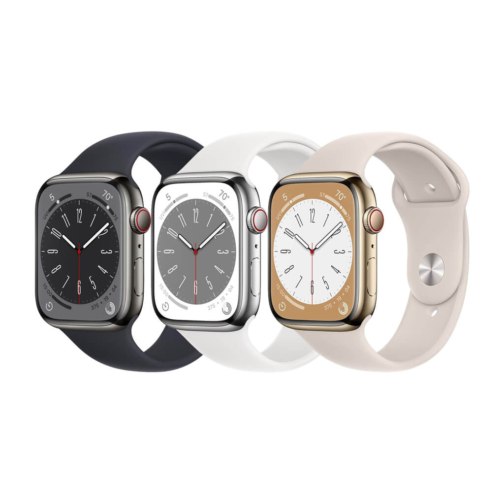 Apple Watch Series 8 (LTE) 41mm 45mm viền thép dây cao su đầy đủ màu các mã LL/A, ZA/A, ZP/A, VN/A
